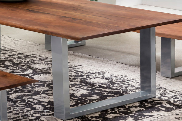 #nussbaumfarben #180x90 #u-gestellsilber