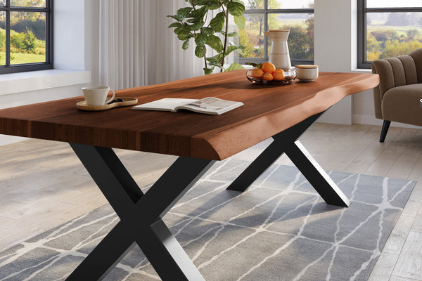 #nussbaumfarben #220x110 #x-gestellschwarz