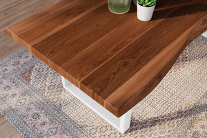 #akazienussbaumfarben #260x100 #u-gestellweiß