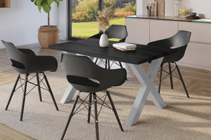 #holzgrau-optik #160x85 #x-gestellsilber