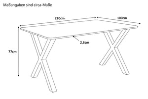 #220x100 #x-gestellschwarz