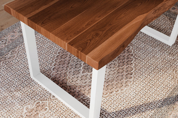 #akazienussbaumfarben #140x80 #u-gestellweiß