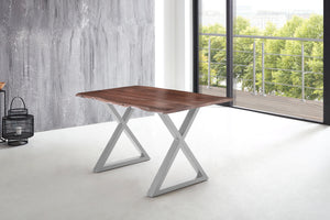 #nussbaumfarben #140x80 #x-gestellsilber