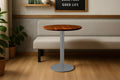 #akazienussbaumfarben #60x60 #säulen-gestellrundsilber