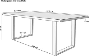 #naturfarben #320x120 #u-gestellschwarz