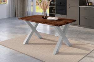 #nussbaumfarben #140x80 #x-gestellsilber
