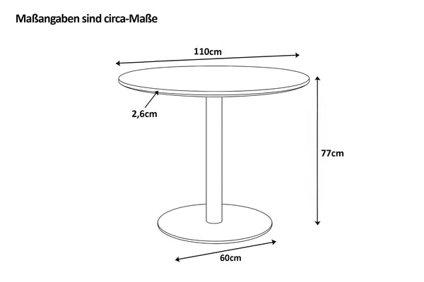 #eichenaturfarbengeölt #110x110 #säulen-gestellrundsilber
