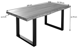 #nussbaumfarben #200x100 #u-gestellsilber
