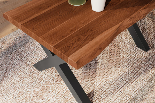 #akazienussbaumfarben #140x80 #x-gestellschwarz