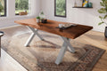#akazienussbaumfarben #240x100 #x-gestellsilber