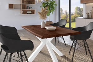 #holznussbaum-optik #140x80 #spider-gestellweiß