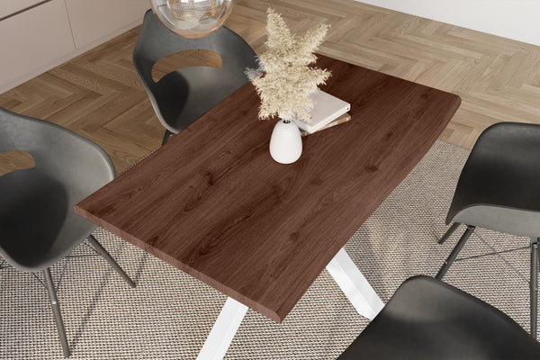 #holznussbaum-optik #120x80 #spider-gestellweiß
