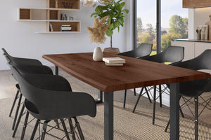 #holznussbaum-optik #220x100 #u-gestellschwarz