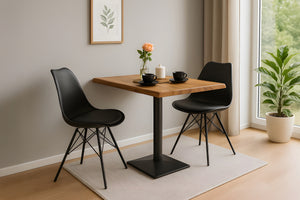 #akazienaturfarben #80x60 #säulen-gestelleckigschwarz