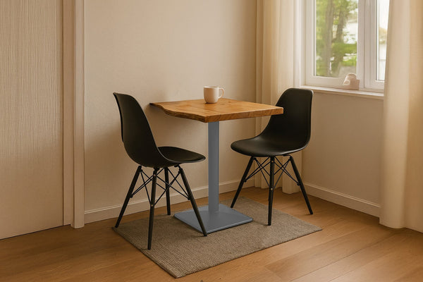 #akazienaturfarben #70x70 #säulen-gestelleckigsilber