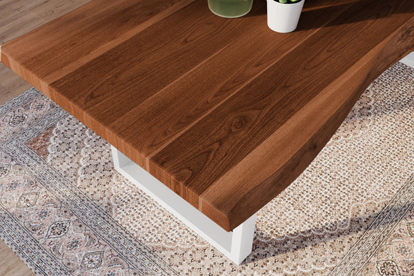 #akazienussbaumfarben #200x100 #u-gestellweiß