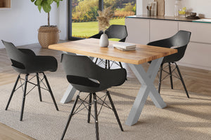#holzwildeiche-optik #120x80 #x-gestellsilber