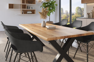 #holzwildeiche-optik #200x100 #x-gestellschwarz