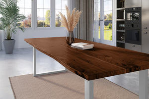 #nussbaumfarben #300x100 #u-gestellsilber
