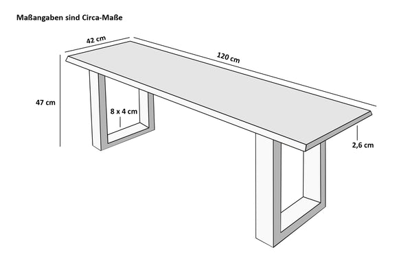 #nussbaumfarben #120cm #u-gestellschwarz