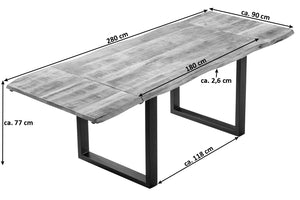 #180(280)x90 #mangonaturfarben #u-gestellschwarz