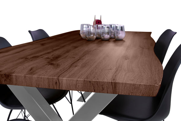 #nussbaumfarben #180x90 #x-gestellsilber