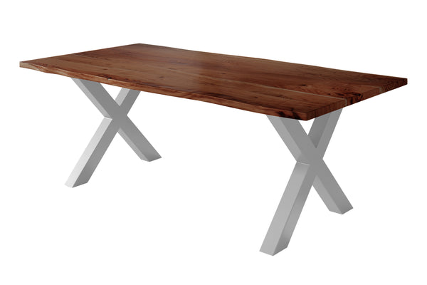#nussbaumfarben #220x100 #x-gestellsilber