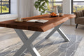 #nussbaumfarben #200x110 #x-gestellsilber