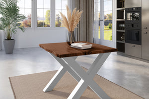 #nussbaumfarben #80x80 #x-gestellsilber