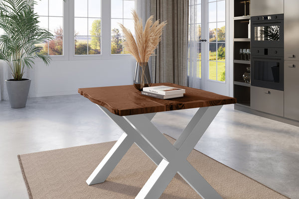 #nussbaumfarben #80x80 #x-gestellsilber