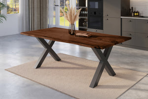 #nussbaumfarben #220x100 #x-gestellschwarz