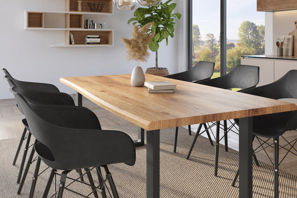 #holzwildeiche-optik #240x100 #u-gestellschwarz