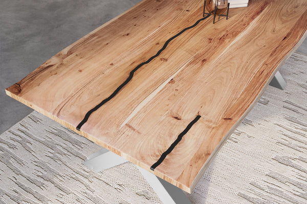 #naturfarben #220x100 #x-gestellsilber