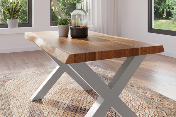 #akazienaturfarben #140x80 #x-gestellsilber