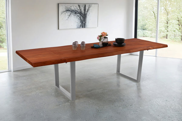 #nussbaumfarben #140(220)x90 #u-gestellsilber