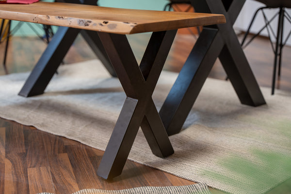 #nussbaumfarben #120cm #x-gestellschwarz