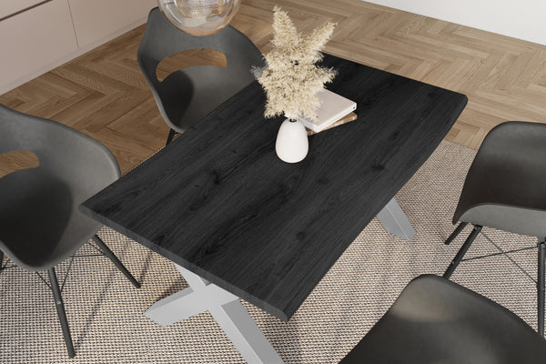 #holzgrau-optik #140x80 #x-gestellsilber