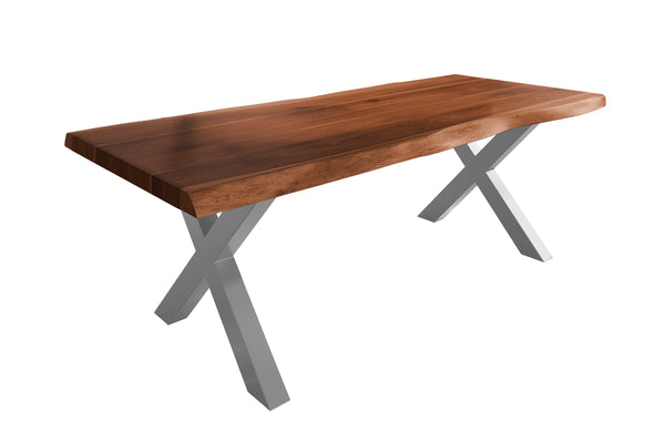 #nussbaumfarben #240x110 #x-gestellsilber