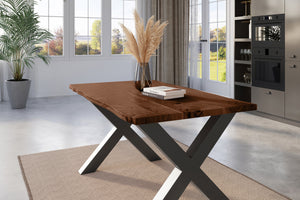 #nussbaumfarben #140x80 #x-gestellschwarz