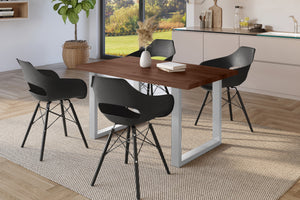 #holznussbaum-optik #140x80 #u-gestellsilber