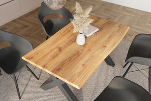 #holzwildeiche-optik #140x80 #x-gestellschwarz