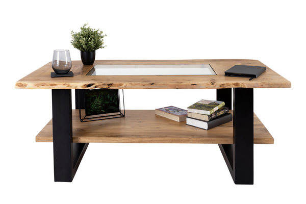 Couchtisch PATRICK MIT GLASEINSATZ