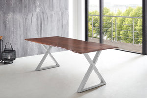 #nussbaumfarben #220x100 #x-gestellsilber