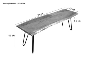 #naturfarben #220cm #hairpin-gestellschwarz