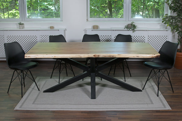 #akazienaturfarben #220x100 #spider-gestellschwarz