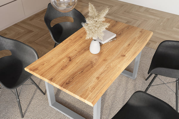 #holzwildeiche-optik #140x80 #u-gestellsilber