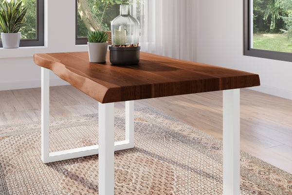 #akazienussbaumfarben #140x80 #u-gestellweiß