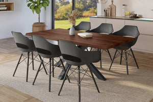 #holznussbaum-optik #220x100 #spider-gestellschwarz