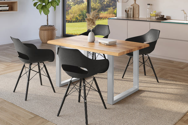 #holzwildeiche-optik #160x85 #u-gestellsilber