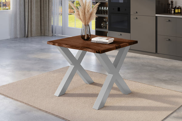 #nussbaumfarben #80x80 #x-gestellsilber